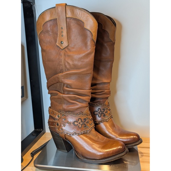 Cuadra Cowgirl Womens Boots‎ Golden Color Cowhide Leather...
